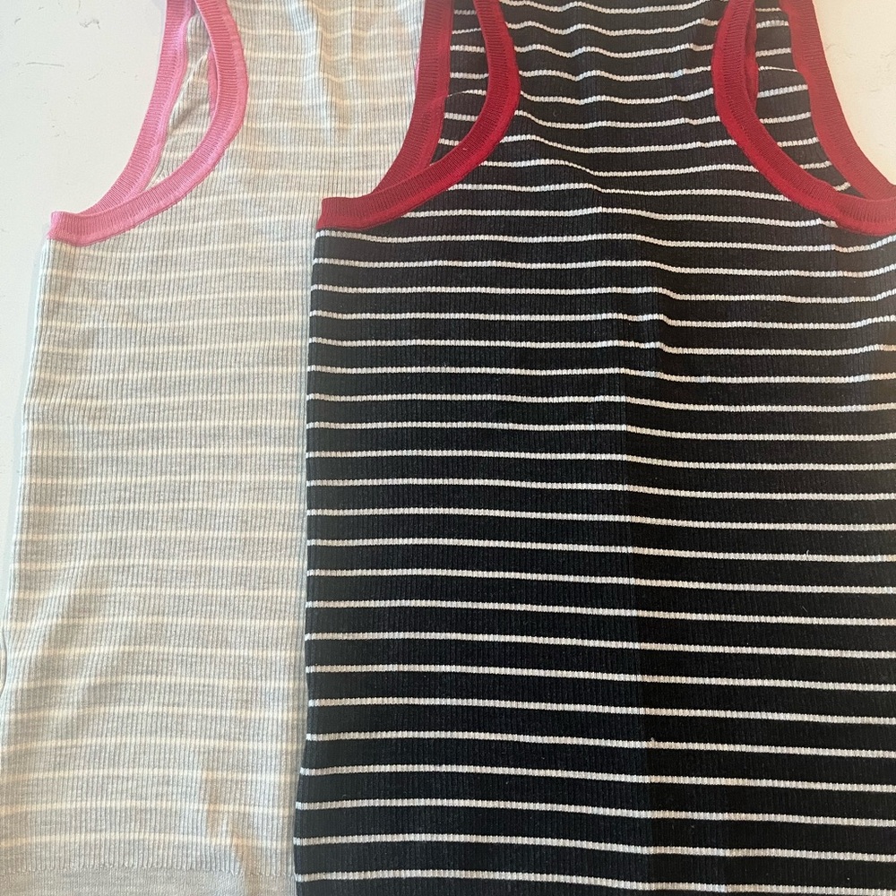 Two ribbed knit silk J. Crew Striped Tank Tops  (price is for both)